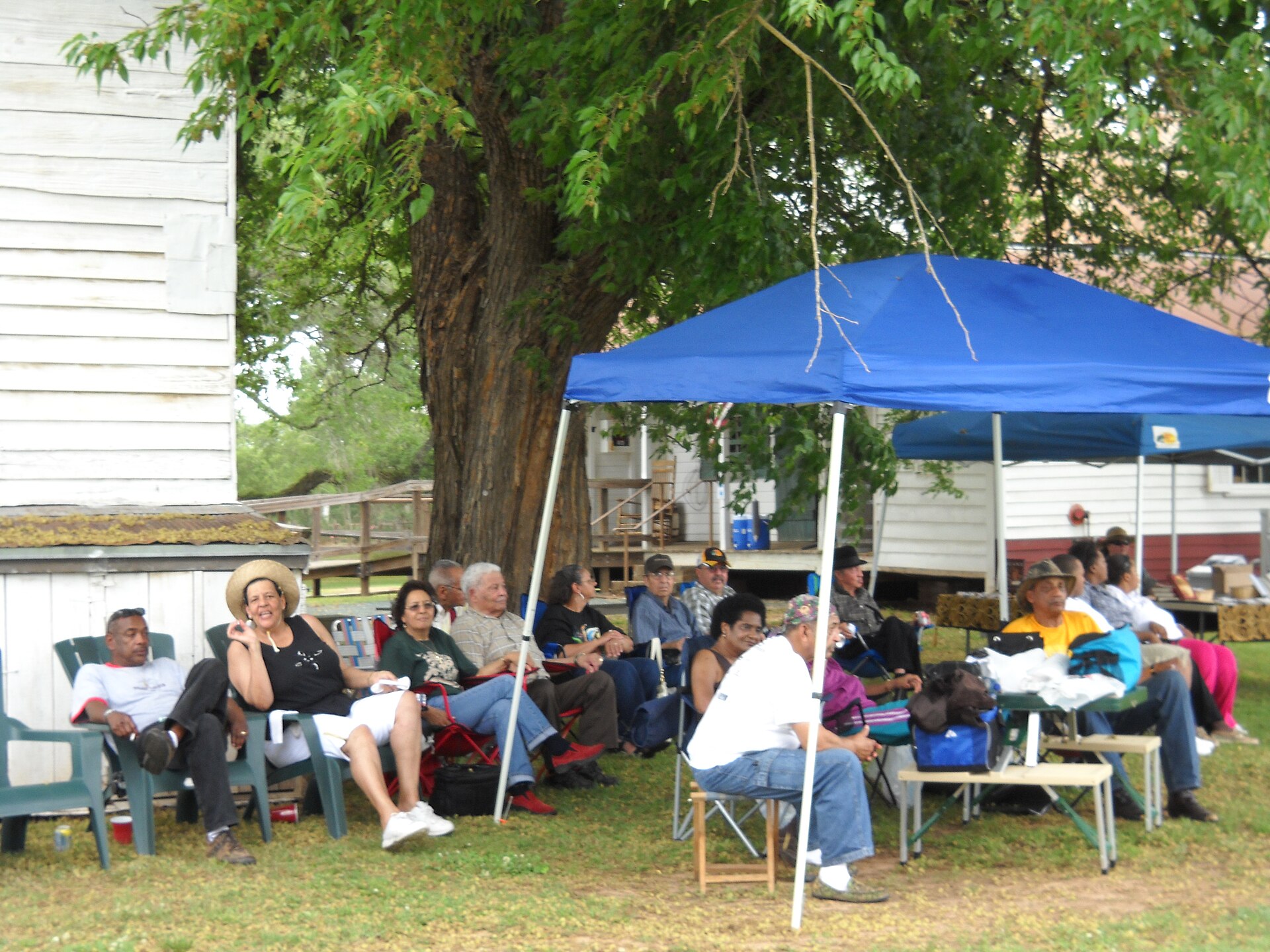Real audience gathered for an outdoor festival